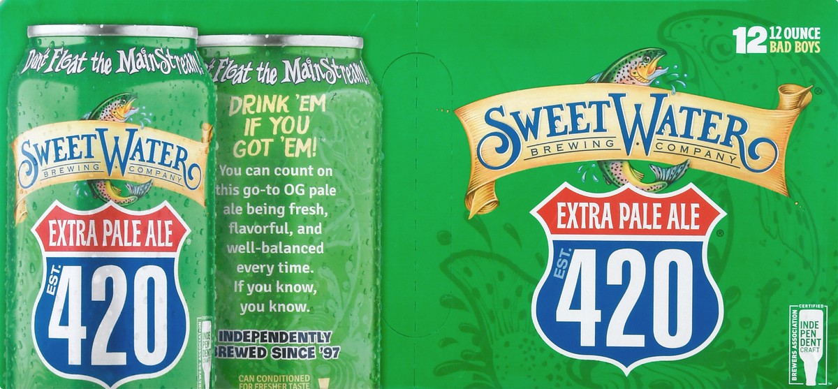 slide 7 of 11, SweetWater Brewing Co Extra Pale Ale 420 Beer 12 ea, 144 oz