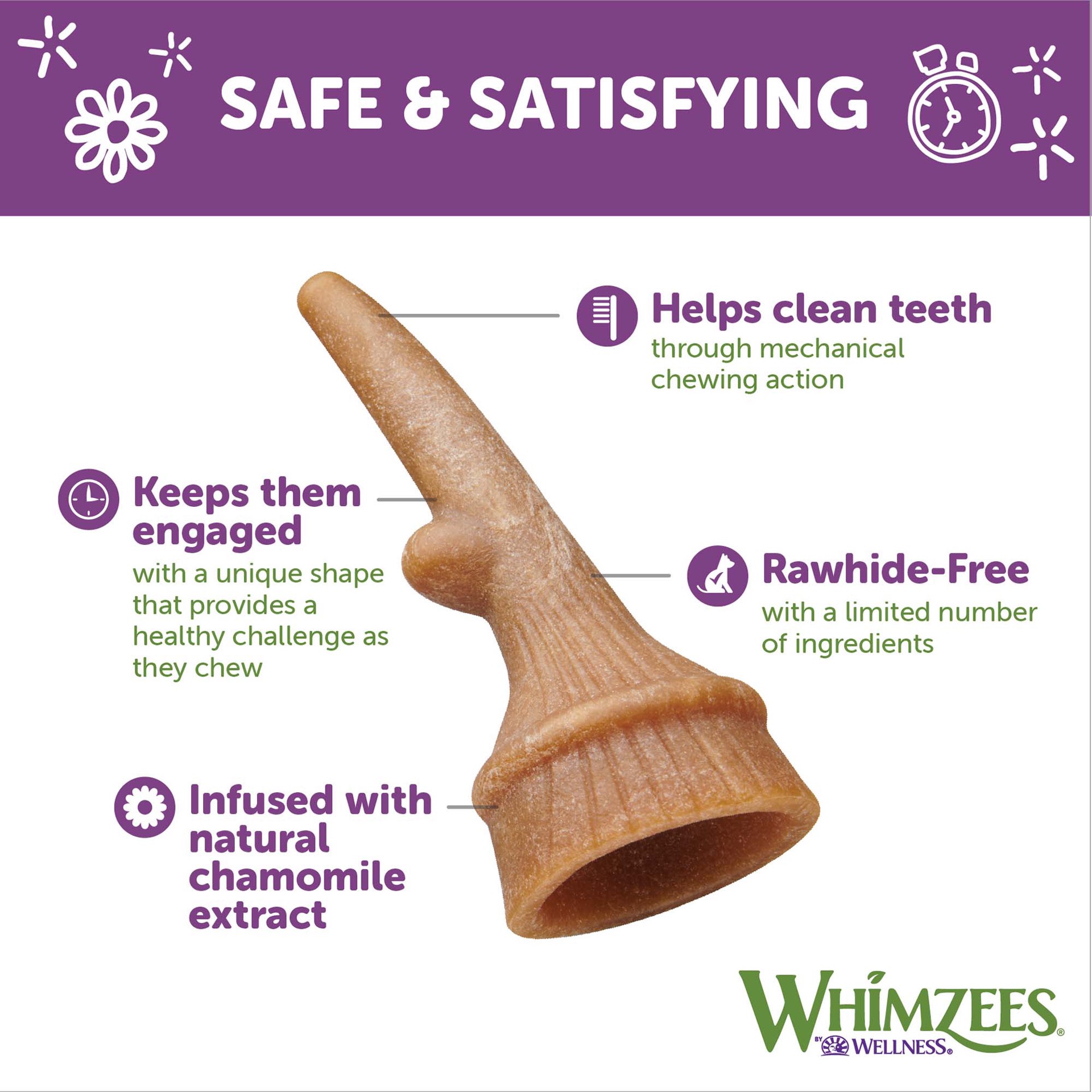 slide 3 of 5, Whimzees Occupy Long Lasting Medium Dog Chews - Rawhide Free, Vegetable, 1 ct