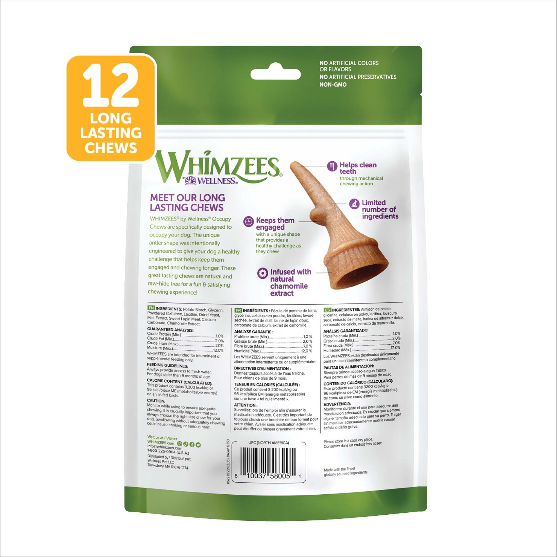 slide 5 of 5, Whimzees Occupy Long Lasting Medium Dog Chews - Rawhide Free, Vegetable, 1 ct