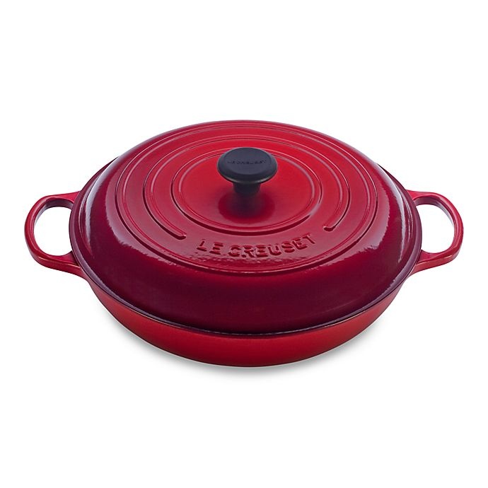 slide 1 of 1, Le Creuset Signature Braiser - Cherry, 3.75 qt