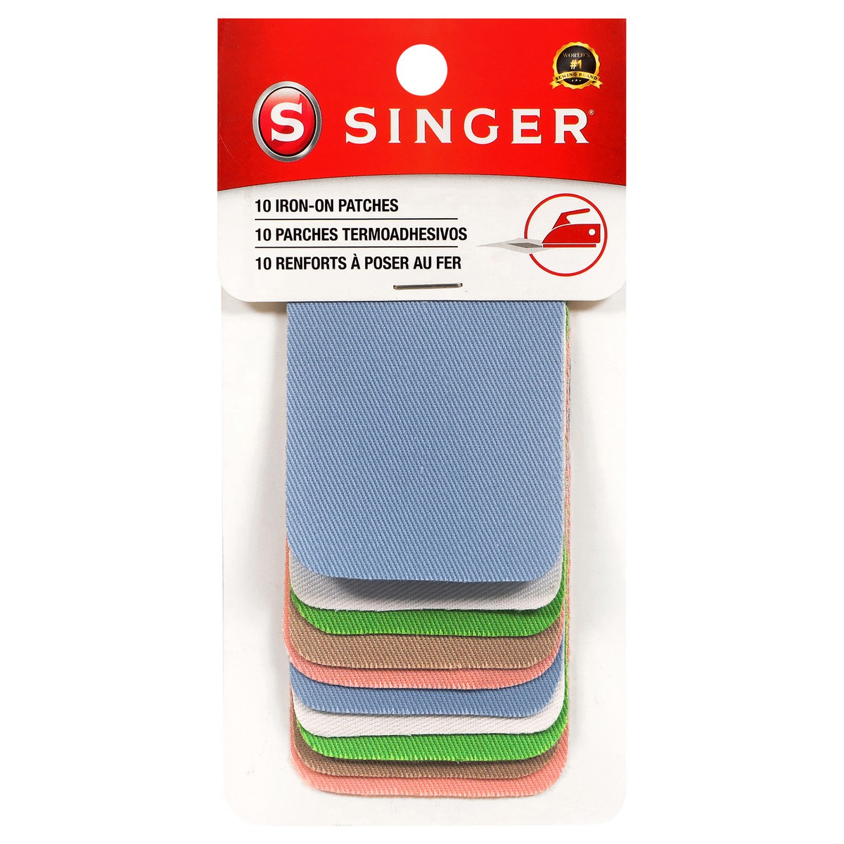 slide 3 of 3, Singer Patches - Assorted Light, 10 ct