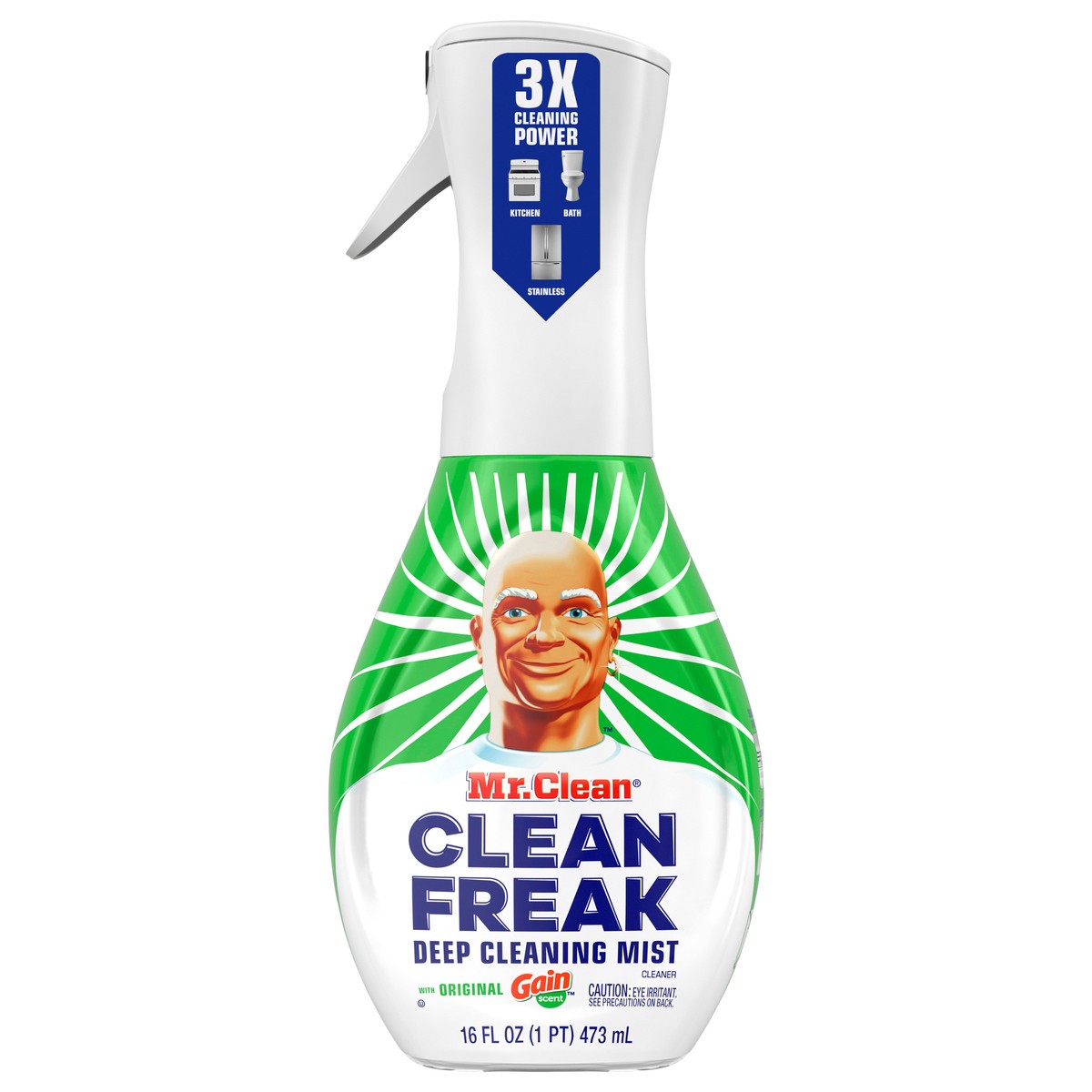 slide 1 of 6, Mr. Clean Clean Freak All Purpose Cleaner Spray, Multi-Surface Cleaning, Gain, Refill, 16oz, 16 fl oz
