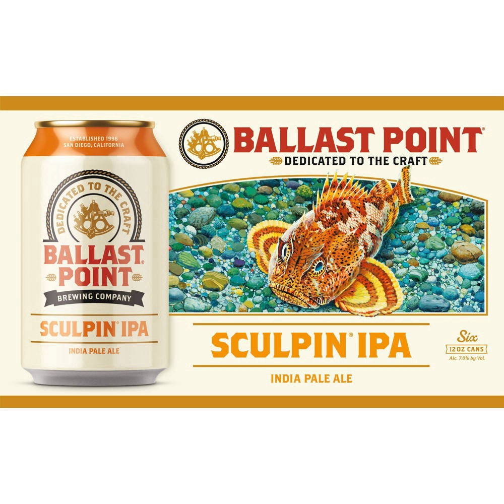 slide 3 of 3, Ballast Point Sculpin India Pale Ale, 6 ct; 12 fl oz