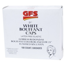 slide 1 of 1, GFS White Bouffant Caps, 100 ct