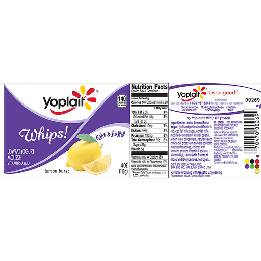 slide 3 of 6, Yoplait Whips! Lemon Burst Lowfat Yogurt Mousse, 4 oz