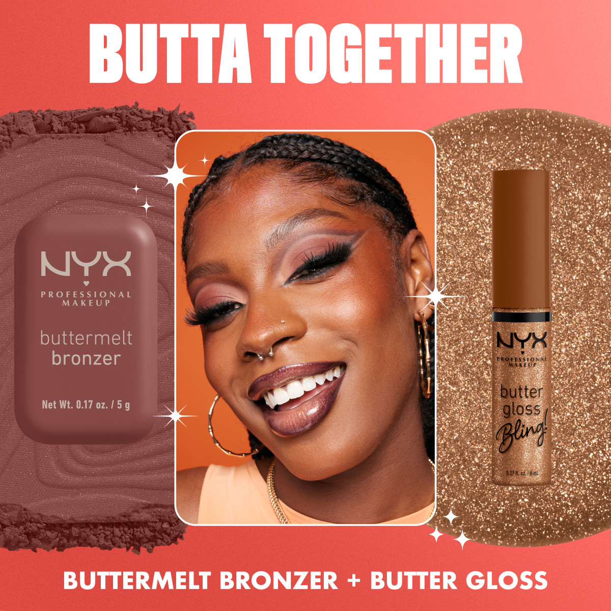 slide 8 of 29, NYX Professional Makeup Butter Butter Gloss Bling Non Sticky Lip Gloss, Pay Me In Gold, 0.27 fl oz, 0.27 fl oz