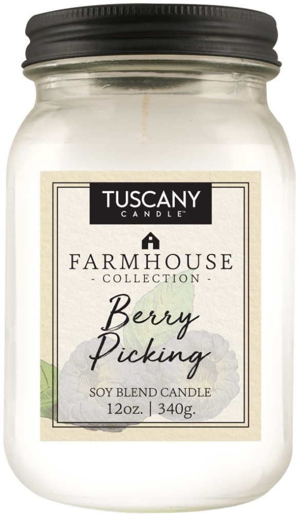 slide 1 of 1, Tuscany Candle Farmhouse Collection Berry Picking Jar Candle - White, 12 oz