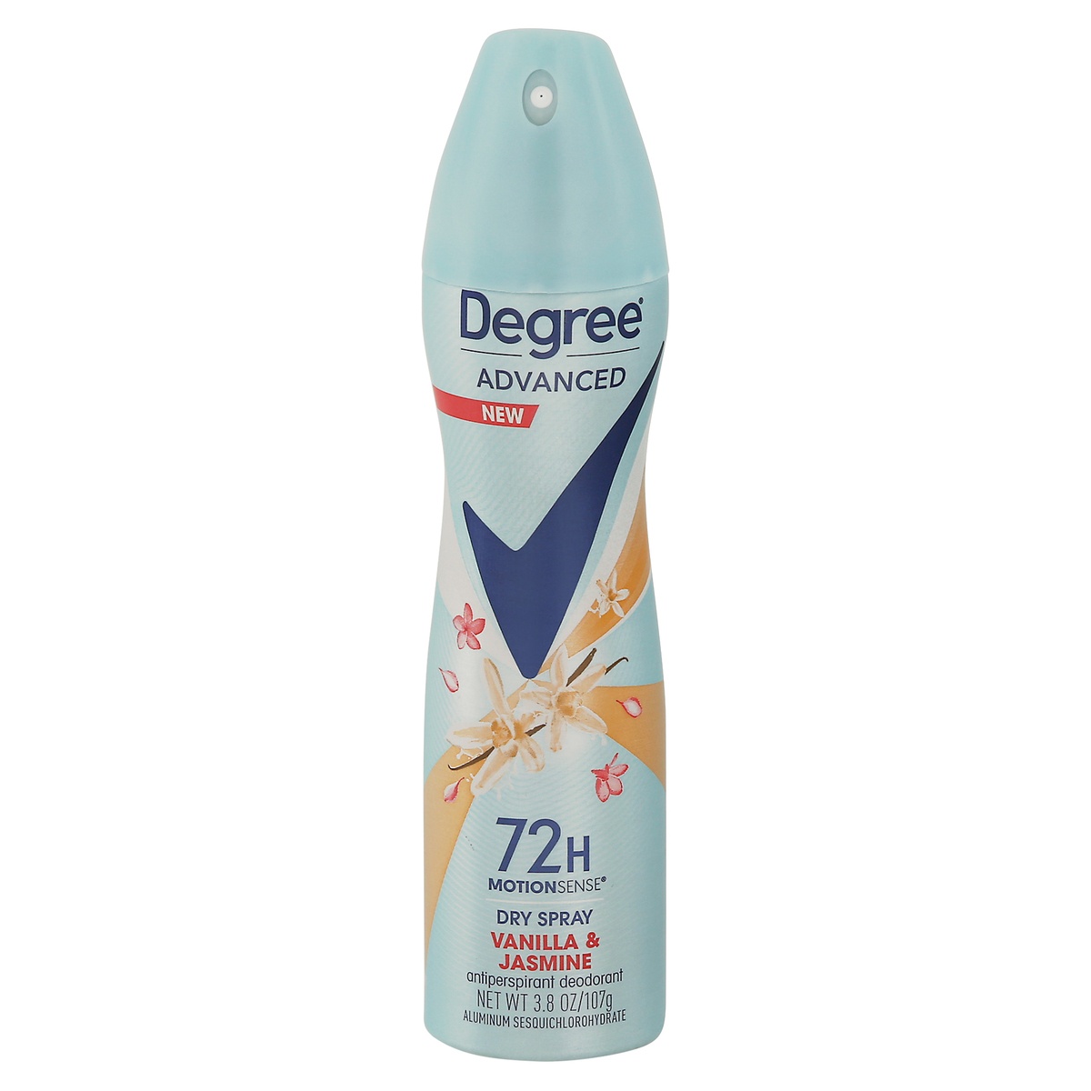 slide 1 of 1, Degree Advanced Antiperspirant Deodorant Dry Spray Vanilla & Jasmine, 3.8 oz