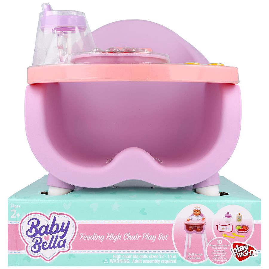 slide 1 of 4, Playright Baby Bella Feeding High Chair Play Set, 1 ct