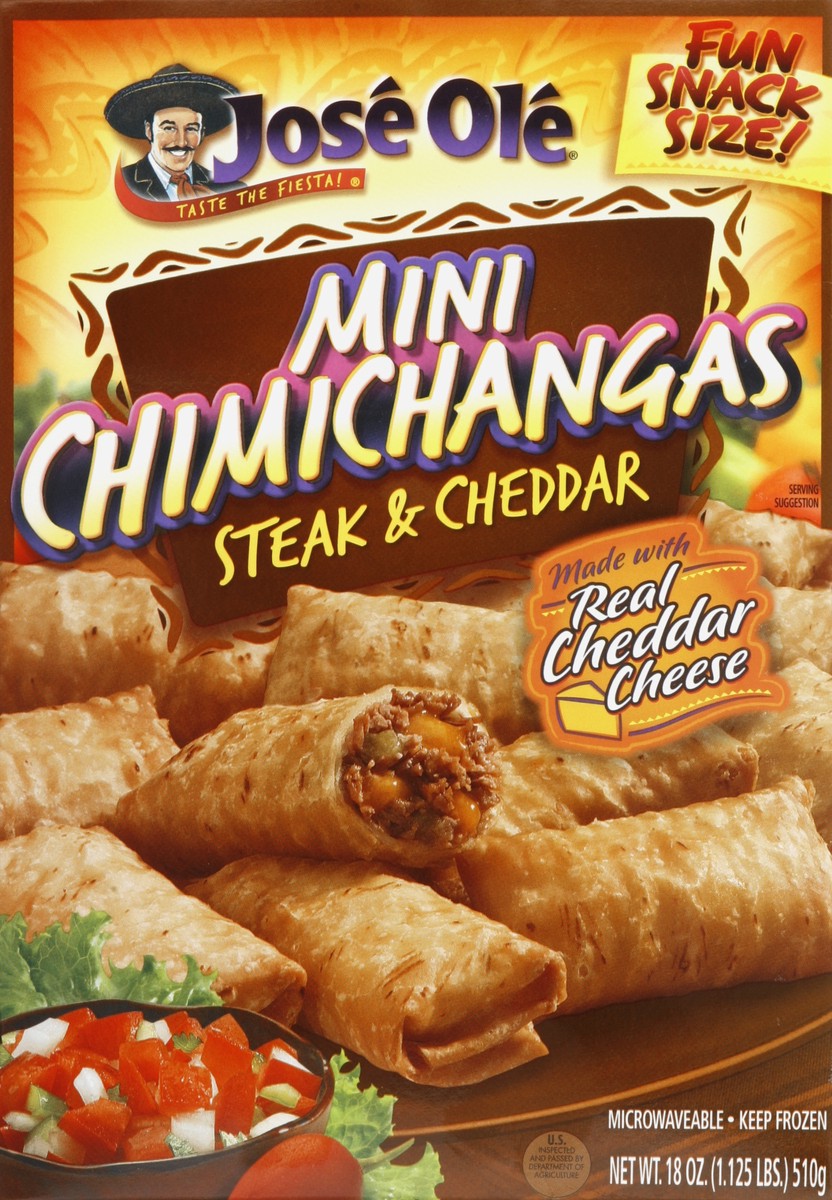 slide 5 of 6, José Olé Mini Chimichangas Steak & Cheddar, 5 oz