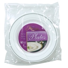 slide 1 of 1, Masterpiece 9'' White Plastic Plates, 12 ct