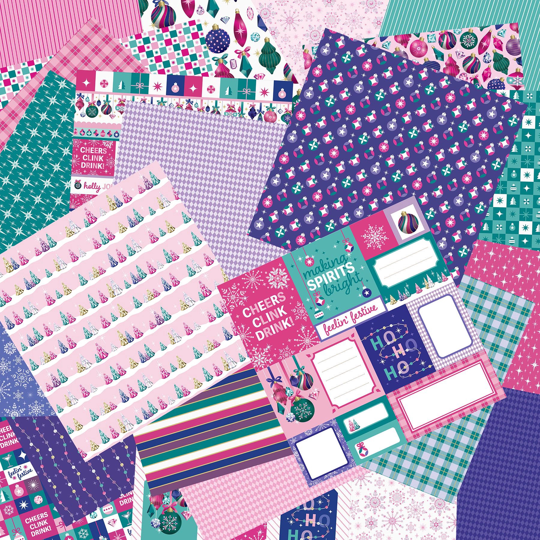 slide 2 of 3, 6" X 6" Jewels & Jolly Double-Sided Paper Pad, 24 Sheets By Recollections, 6 in x 6 in