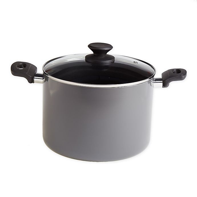 slide 1 of 4, Simply Essential Nonstick Aluminum Covered Stock Pot, 8 qt