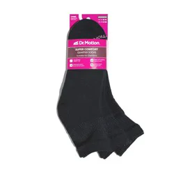 Dr. Motion Super Comfort Diabetic Quarter Socks - Black