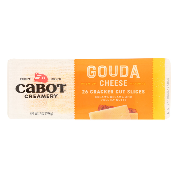 slide 1 of 1, Cabot Gouda Cracker Cut Slices, 7 oz