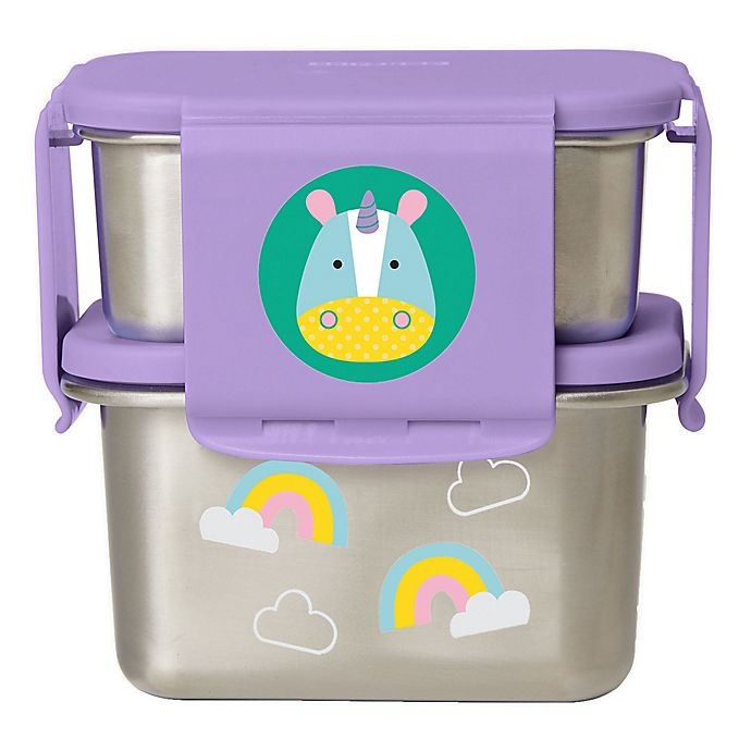 slide 1 of 3, Skip Hop SKIP*HOP Unicorn Stainless Steel Lunch Kit, 2 ct