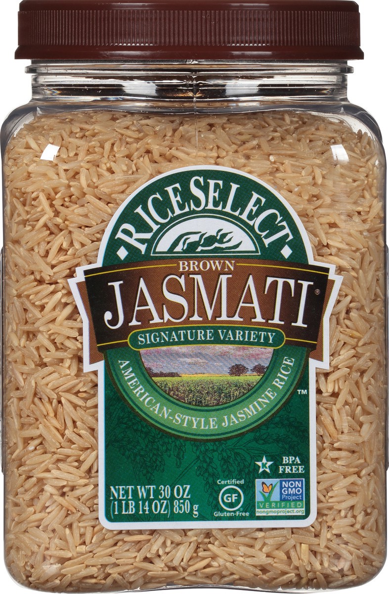 slide 10 of 10, RiceSelect Jasmine Rice, American-Style, Brown Jasmati, 30 oz