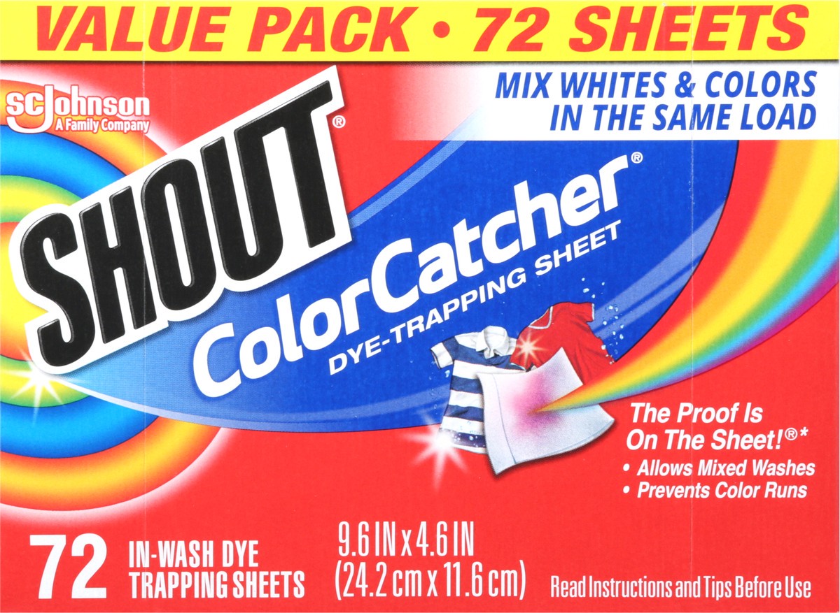 slide 1 of 5, Shout Color Catcher, Dye-Trapping Sheets, 72 Sheets, 72 ct