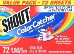 Shout Color Catcher, Dye-Trapping Sheets, 72 Sheets