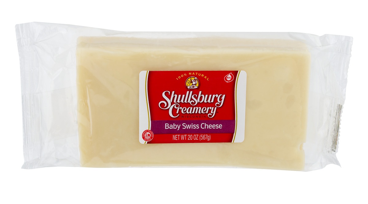 slide 1 of 1, Shullsburg Creamery Baby Swiss Cheese, 20 oz