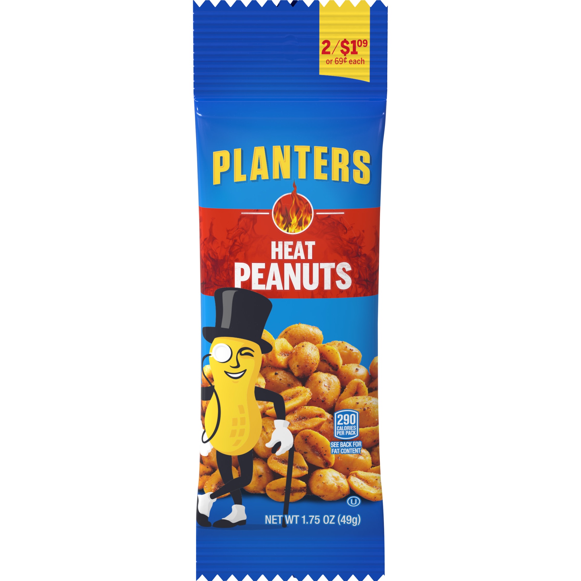 slide 1 of 2, Planters Heat Peanuts Pack, 1.75 oz