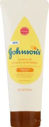 Johnson's Skin Nourish Baby Creamy Oil + Shea & Cocoa Butter Scents, 8 fl. oz