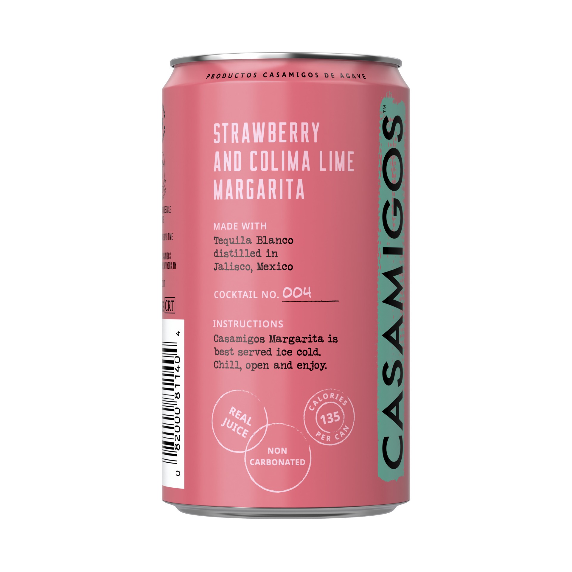 slide 4 of 4, Casamigos Margarita Strawberry & Colima Lime, 200 mL Can, 200 ml