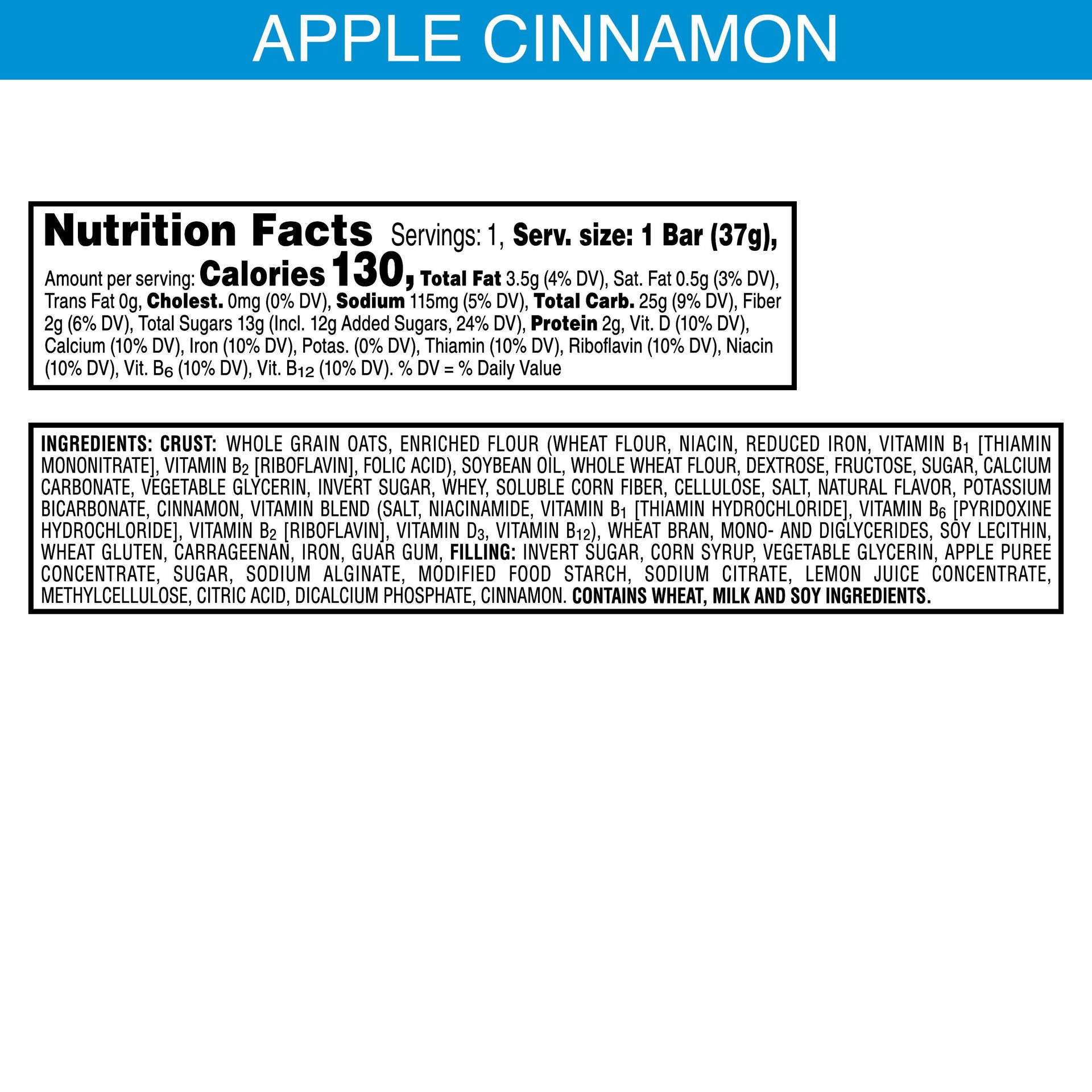 slide 5 of 5, Nutri-Grain Soft Baked Breakfast Bars, Apple Cinnamon, 1.3 oz, 1.3 oz
