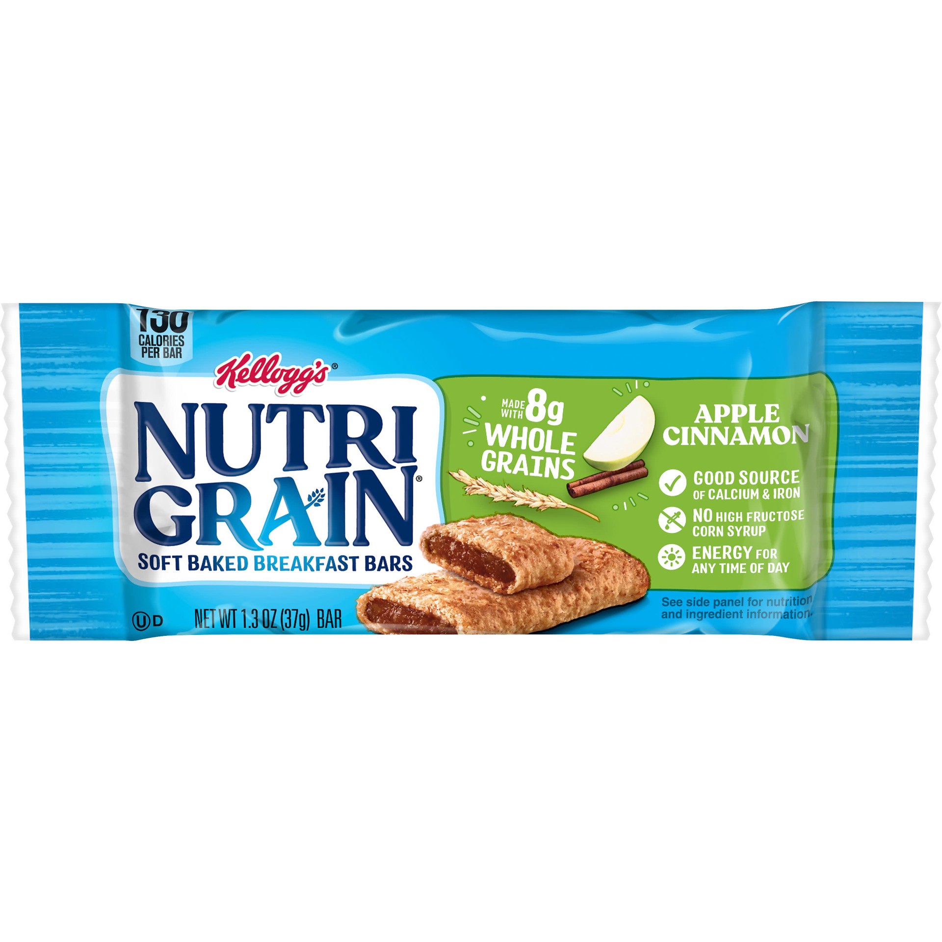 slide 1 of 5, Nutri-Grain Soft Baked Breakfast Bars, Made with Whole Grains, Kids Snacks, Apple Cinnamon, 1.3oz Pouch, 1 Bar, 1.3 oz