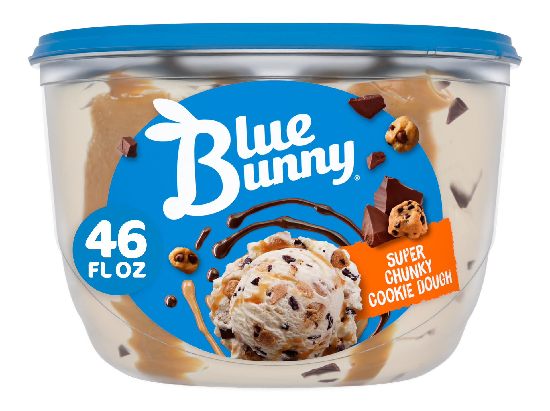 slide 1 of 5, Blue Bunny Super Chunky Cookie Dough Frozen Dessert, 46 fl oz, 46 fl oz