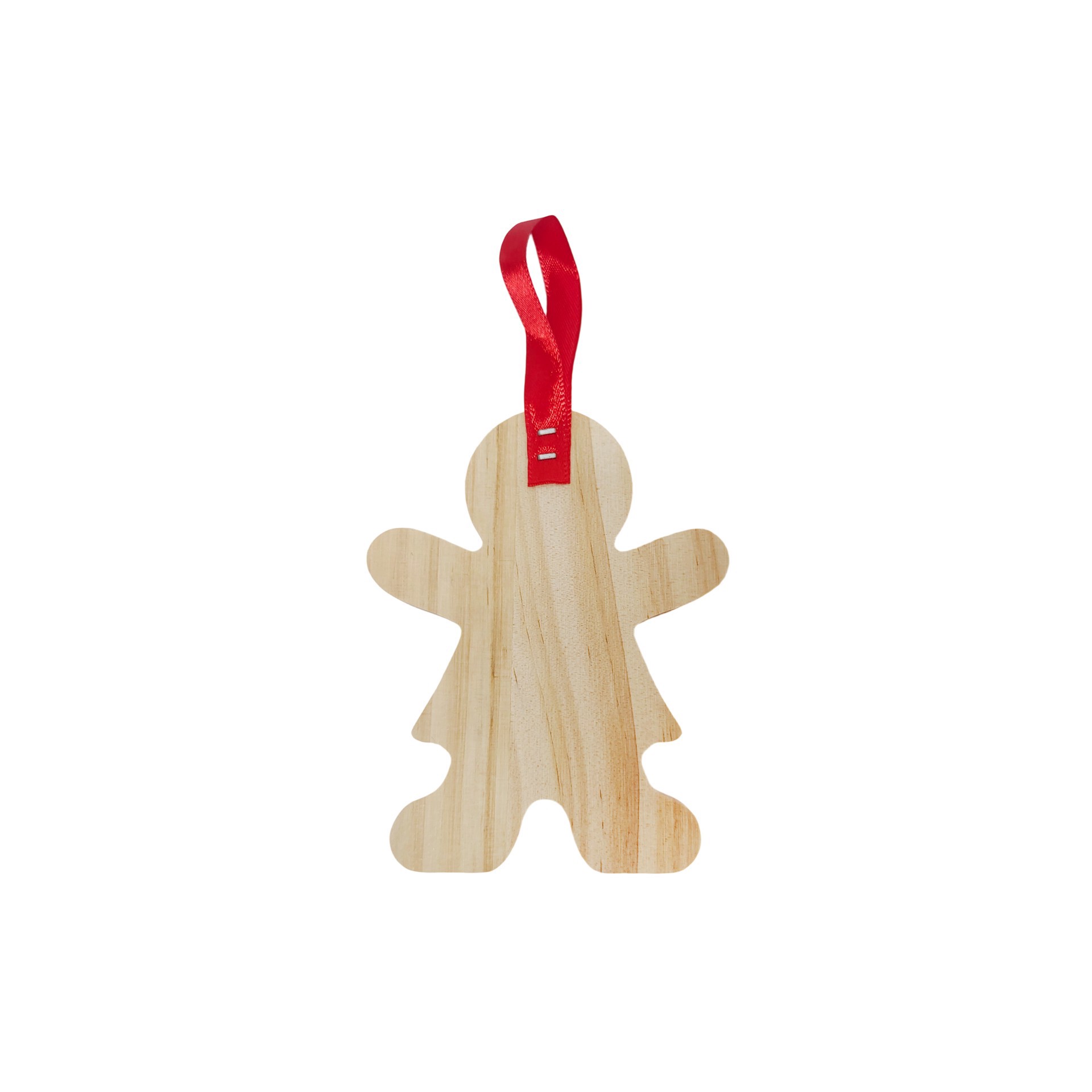 slide 2 of 2, 4" Gingerbread Girl Diy Pinewood Ornament By Make Market, 3.2 in x 0.35 in x 4 in