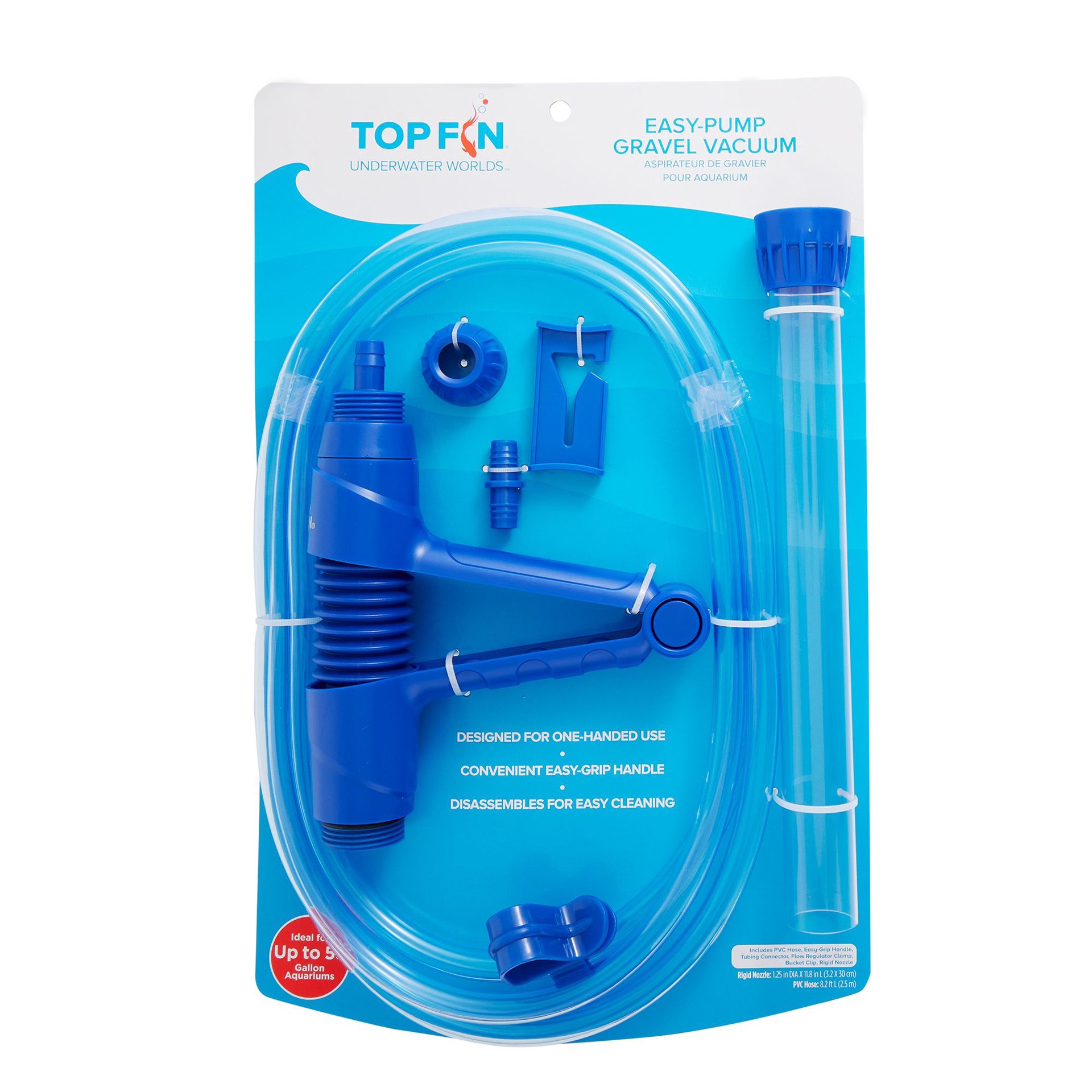 slide 1 of 1, Top Fin Upgraded Easy-Pump Gravel Vacuum, 12 in