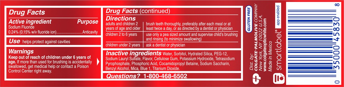 slide 6 of 7, Colgate Optic White Stain Fighter Stain Removal Toothpaste, Fresh Mint Gel, 4.2 Oz, 4.2 oz