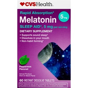 slide 1 of 1, CVS Health Melatonin Instant Dissolve Tablets, 60 ct; 5 mg