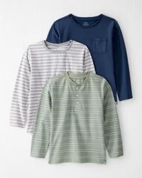 Littleplanet Kid 3-Pack Organic Cotton Long-Sleeve Stretch Jersey Tees Multi 6