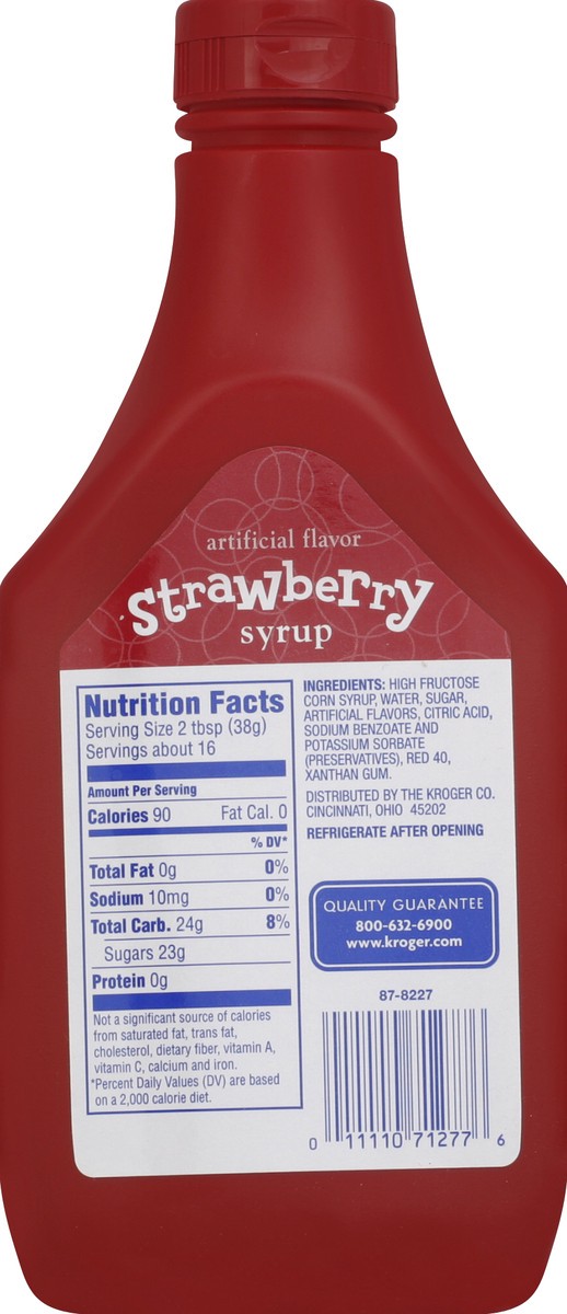 slide 5 of 7, Kroger Strawberry Syrup, 22 oz