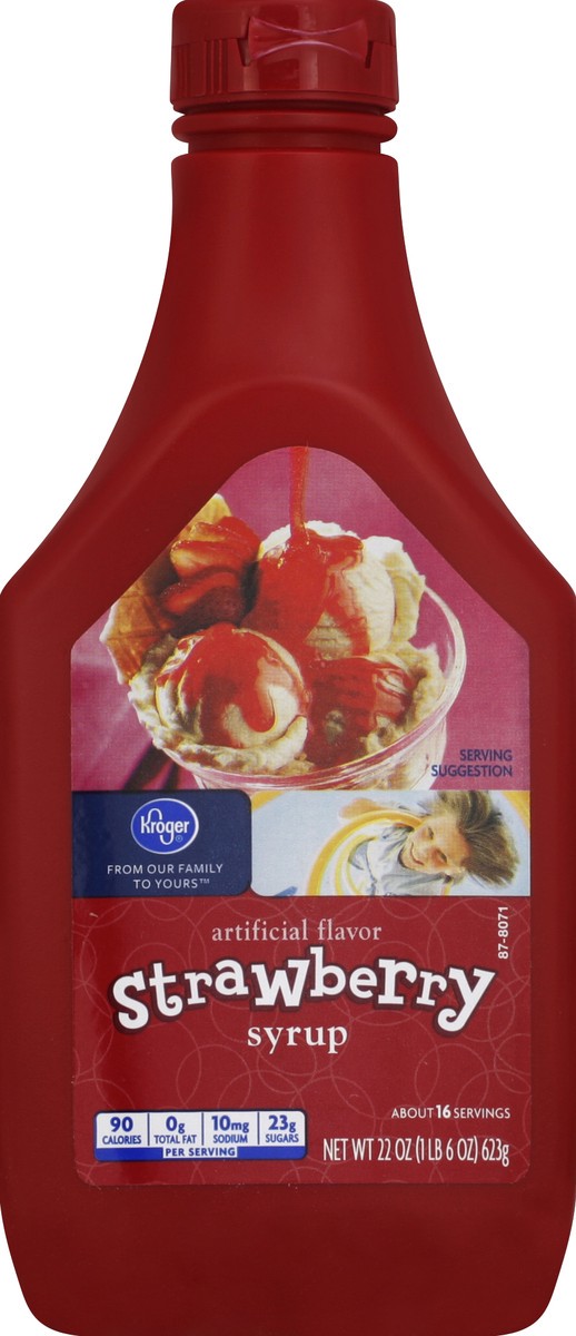 slide 1 of 7, Kroger Strawberry Syrup, 22 oz