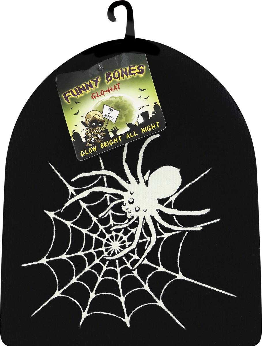 slide 3 of 7, Funny Bones Halloween Glow In The Dark Knit Hat, 1 ct