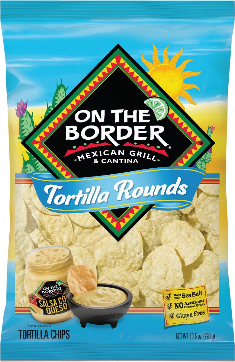 slide 2 of 7, On The Border 10.5 oz On The Border Tortilla Rounds Chips, 10.5 oz
