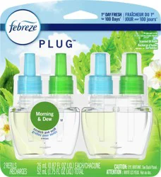 Febreze Plug Morning & Dew Scented Oil Refill 2 ea