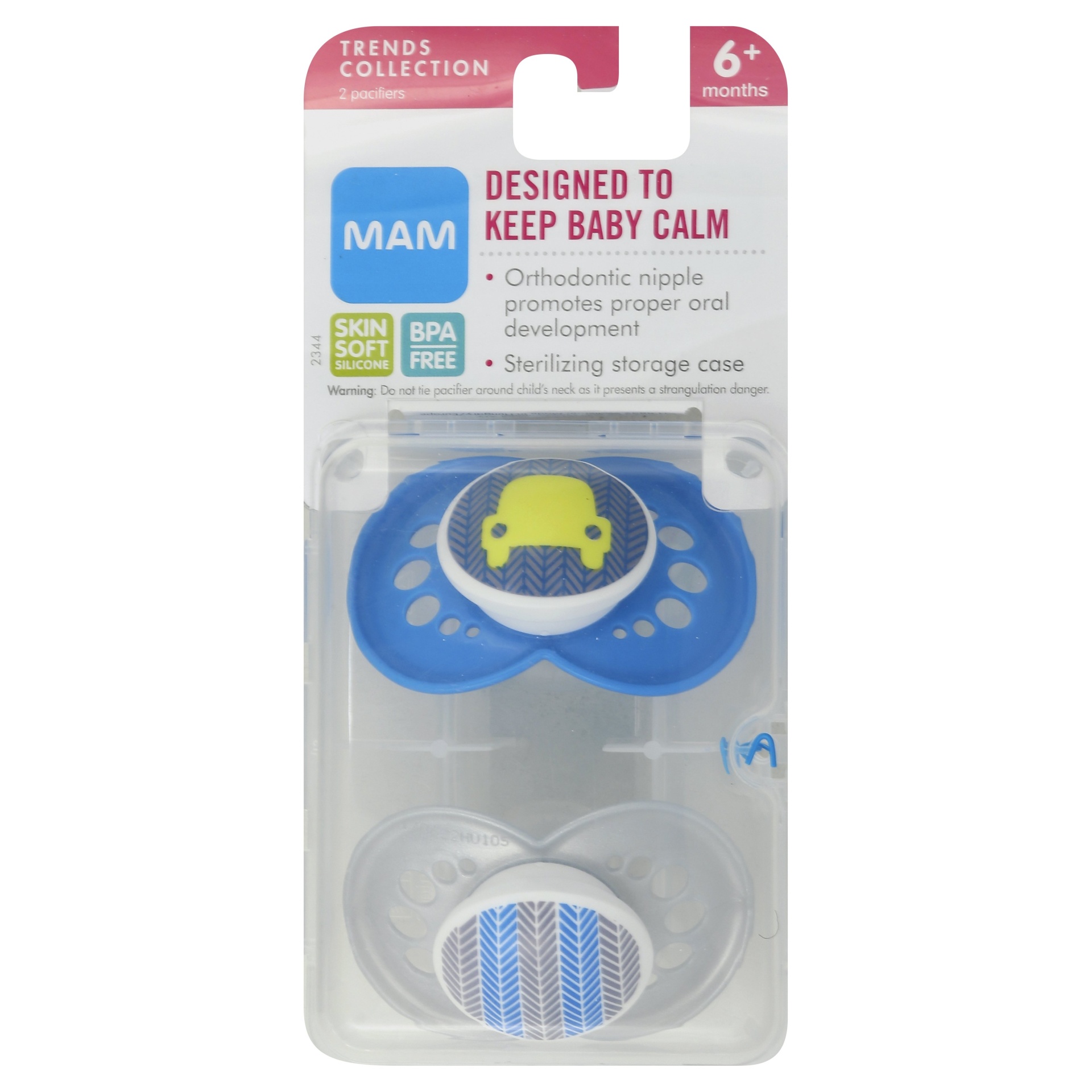 slide 1 of 2, Mam Orthodontic Pacifier 6+ Months, 2 Ct, 2 ct