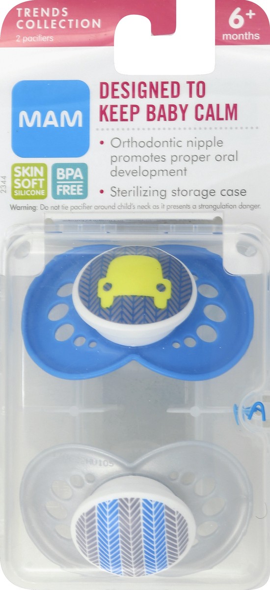 slide 1 of 2, Mam Orthodontic Pacifier 6+ Months, 2 Ct, 2 ct