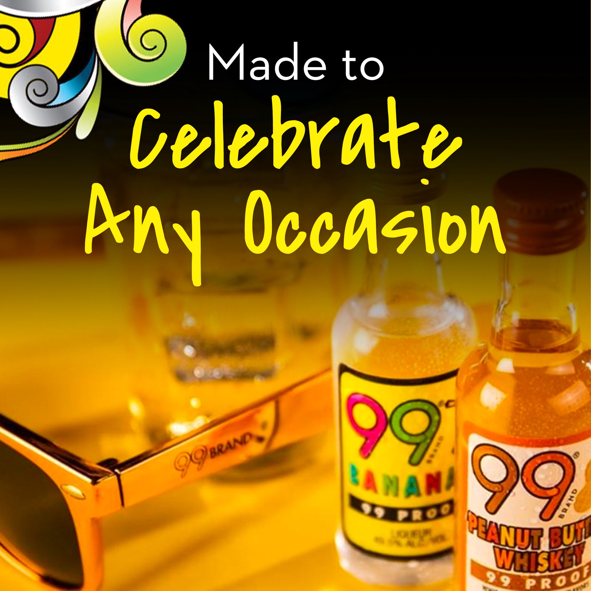 slide 4 of 5, 99 Brand Liqueur Party Pack, 50 mL Bottles, 4 Count, 99 Proof, 50 ml