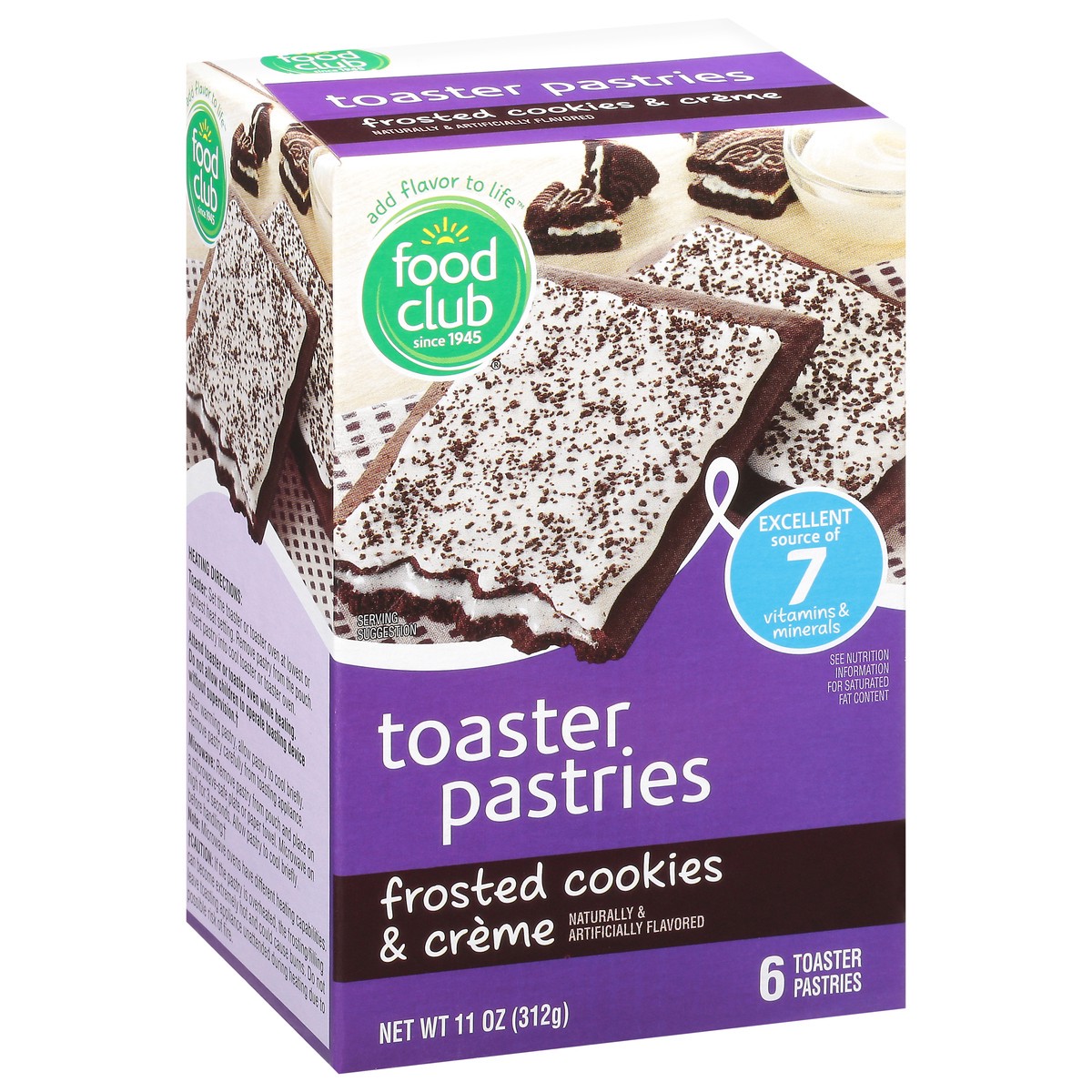 slide 2 of 9, Food Club Frosted Cookies & Creme Toaster Pastries 6 ea, 6 ct