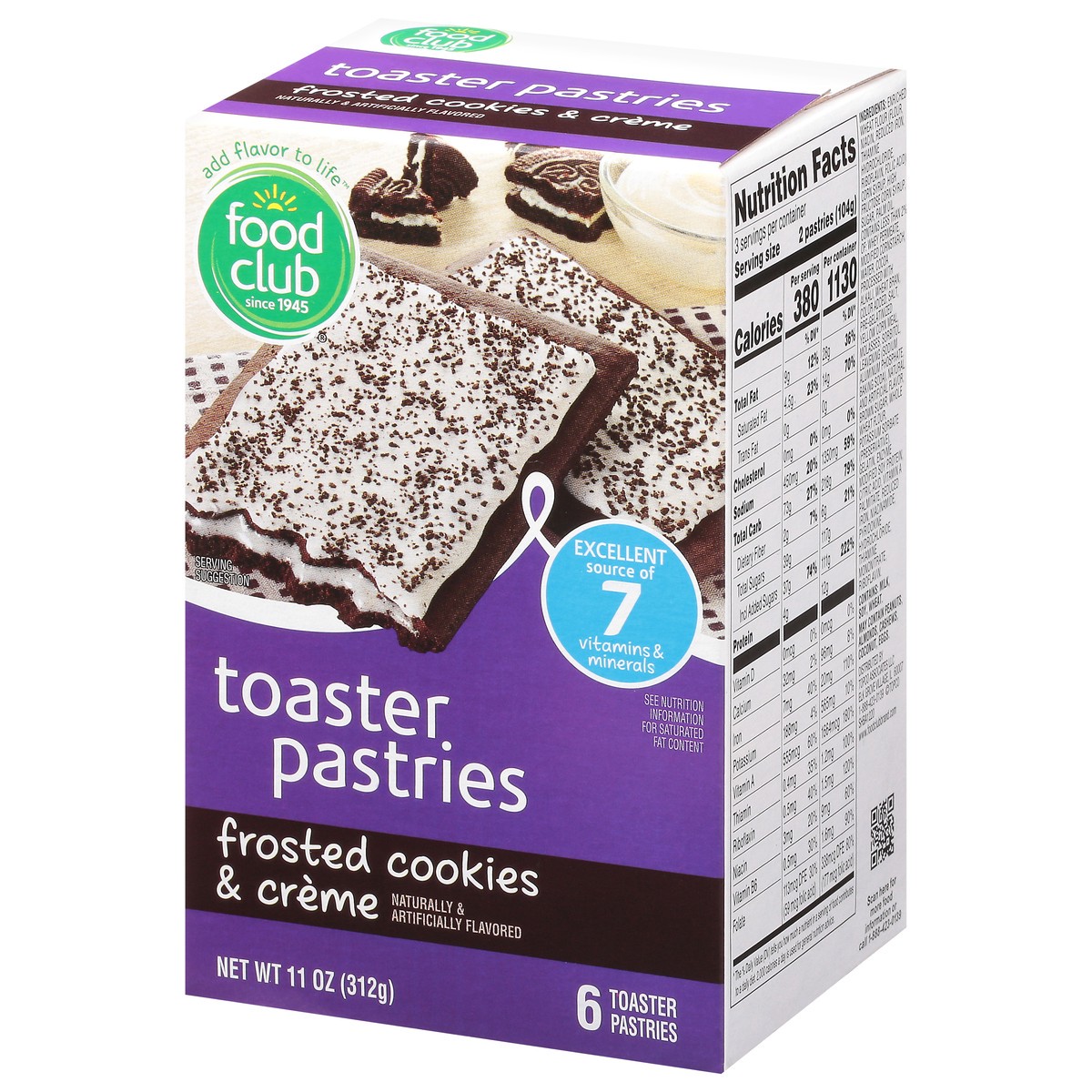 slide 3 of 9, Food Club Frosted Cookies & Creme Toaster Pastries 6 ea, 6 ct