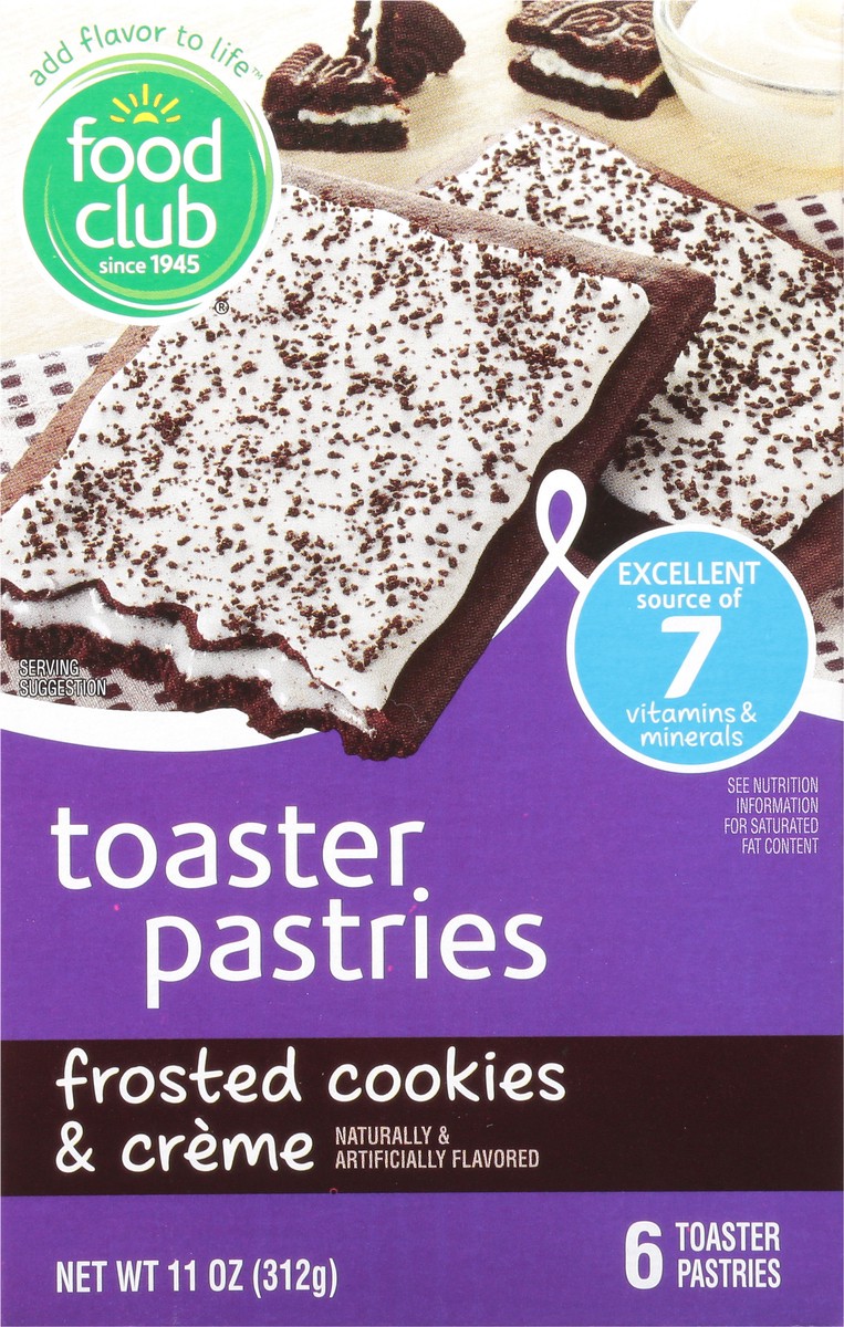 slide 6 of 9, Food Club Frosted Cookies & Creme Toaster Pastries 6 ea, 6 ct