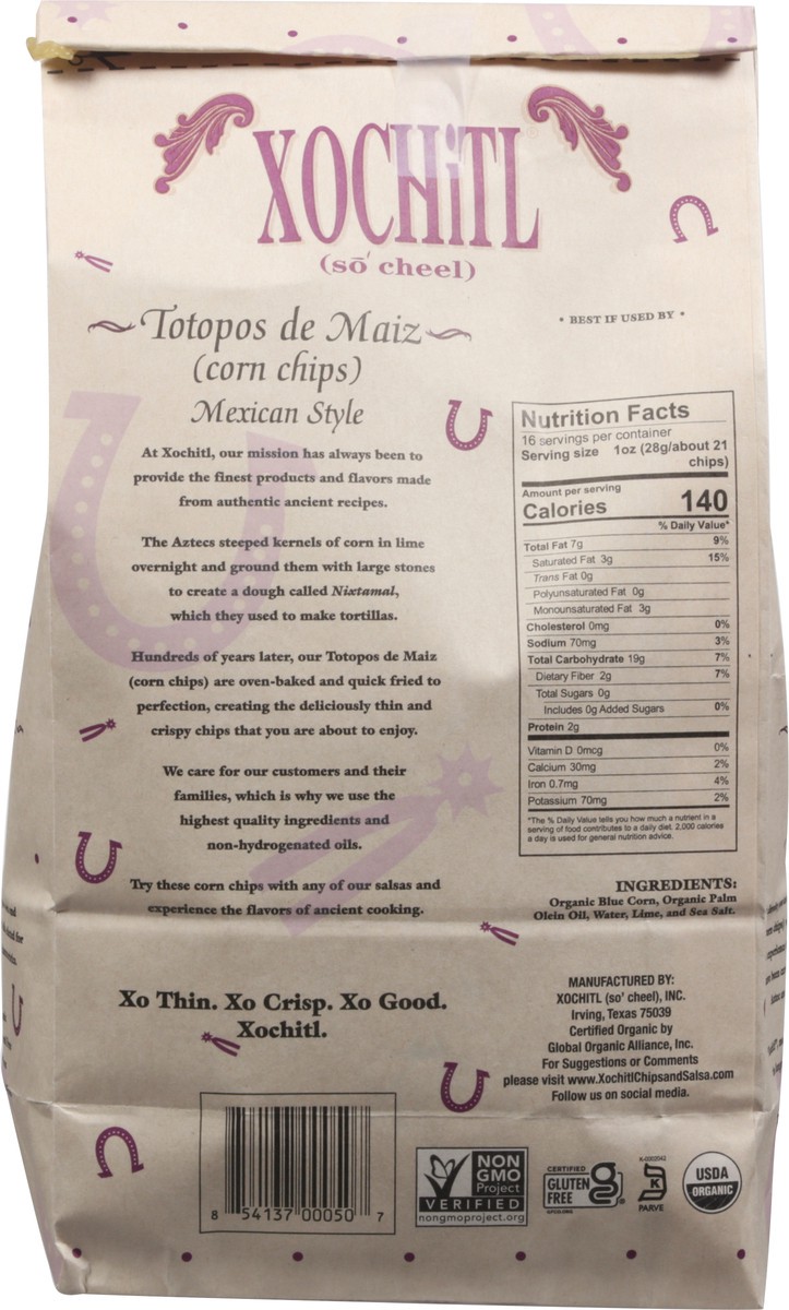 slide 5 of 9, Xochitl Organic Mexican Style Sea Salt Blue Corn Chips 16 oz, 16 oz
