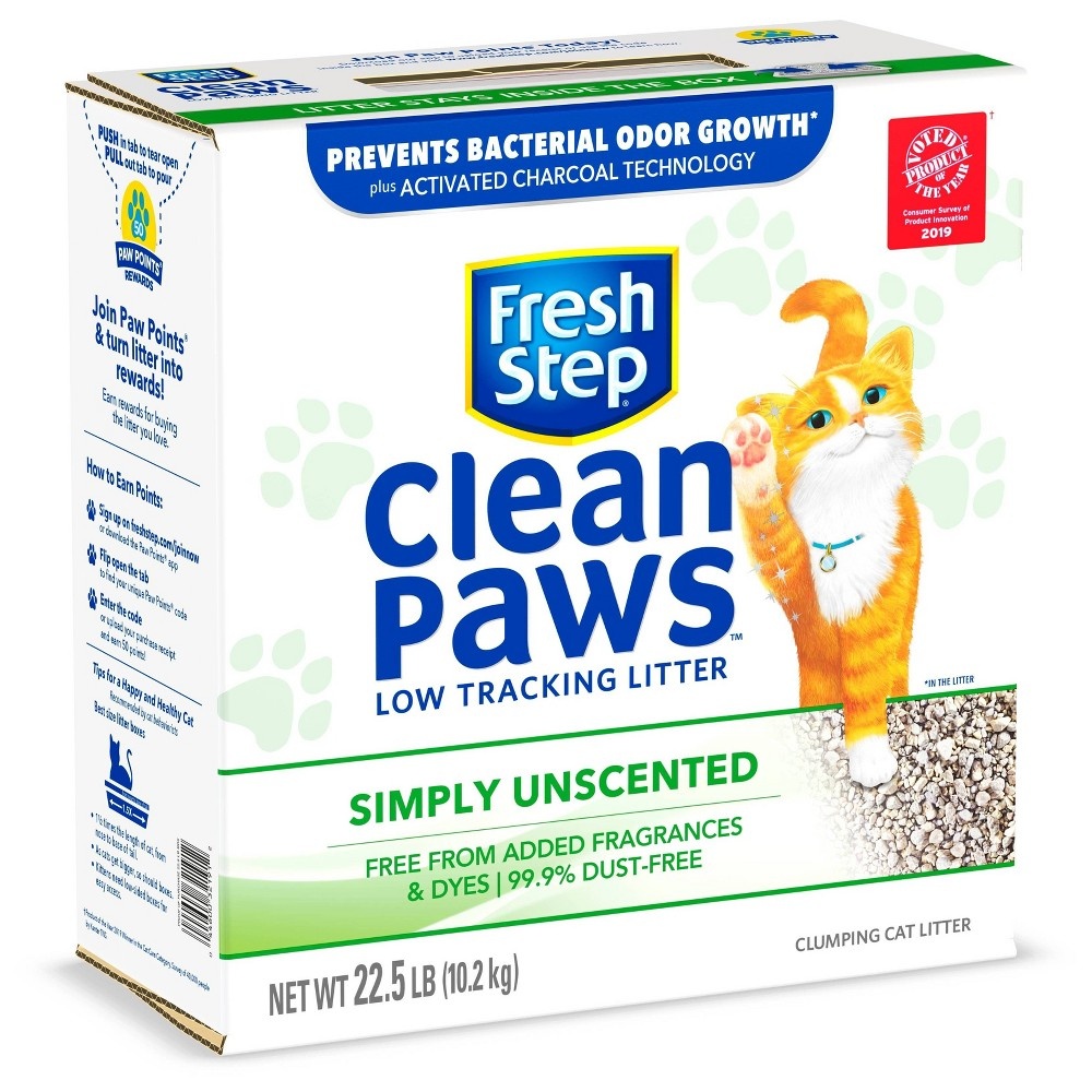 Fresh Step Clean Paws Unscented Clumping Cat Litter 22.5 lb Shipt