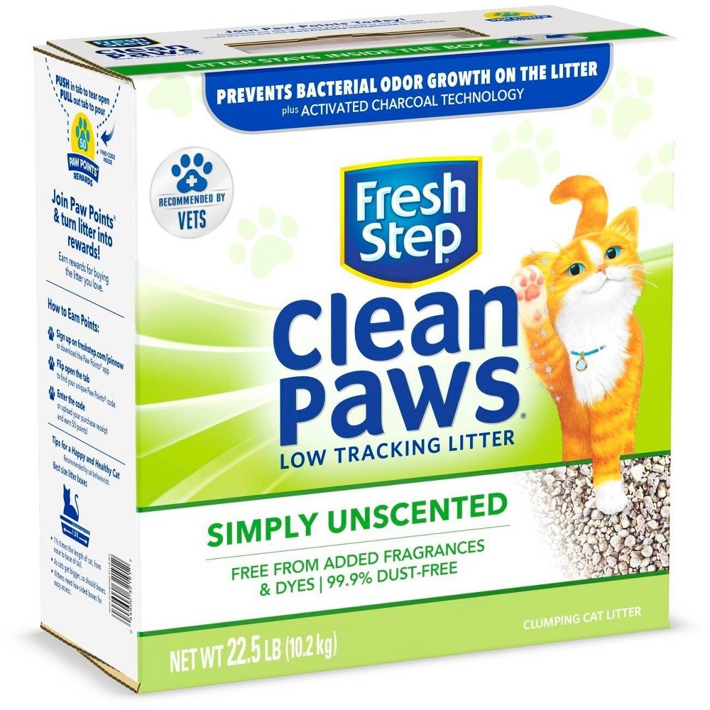 Fresh Step Clean Paws Unscented Clumping Cat Litter 22.5 lb Shipt