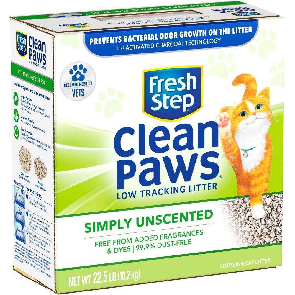 Fresh Step Clean Paws Unscented Clumping Cat Litter 22.5 lb | Shipt